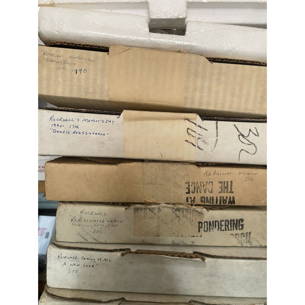 50 Norman Rockwell Collector Plates Lot w/ Boxes COA Knowles Bradford Vintage